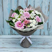 Букет цветов из:  Герберы, Альстромерии и Хризантемы в Котляревской