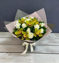 Букет цветов из:  Орхидеи и Розы в Котляревской
