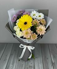 Букет цветов из:  Розы, Герберы и Хризантемы в Котляревской