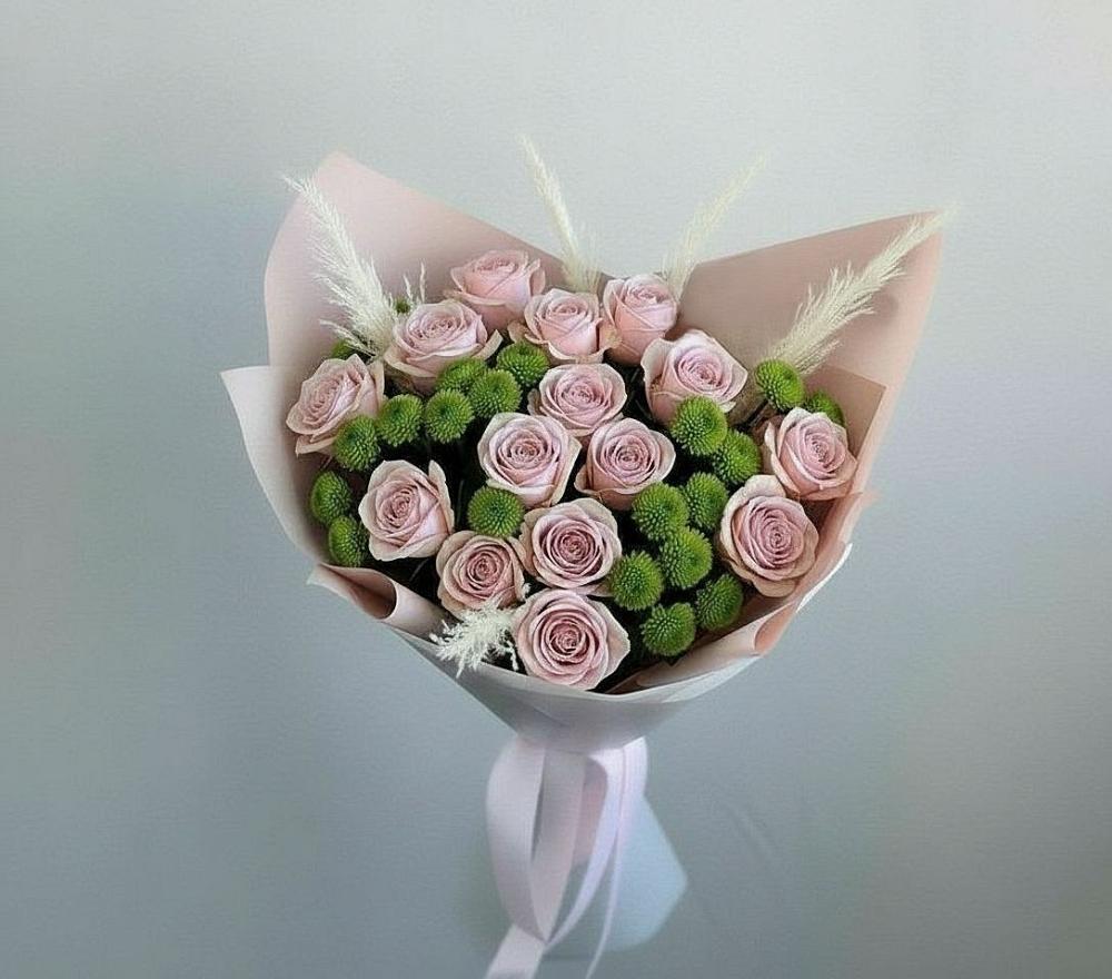 Букет цветов из: Розы и Хризантемы в Котляревской