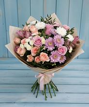 Букет цветов из:  Хризантемы, Розы и Альстромерии #REPLACE_PRED# Котляревской