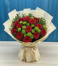 Букет цветов из:  Розы и Хризантемы в Котляревской