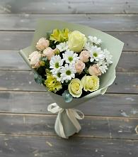 Букет цветов из:  Альстромерии, Розы и Хризантемы в Котляревской