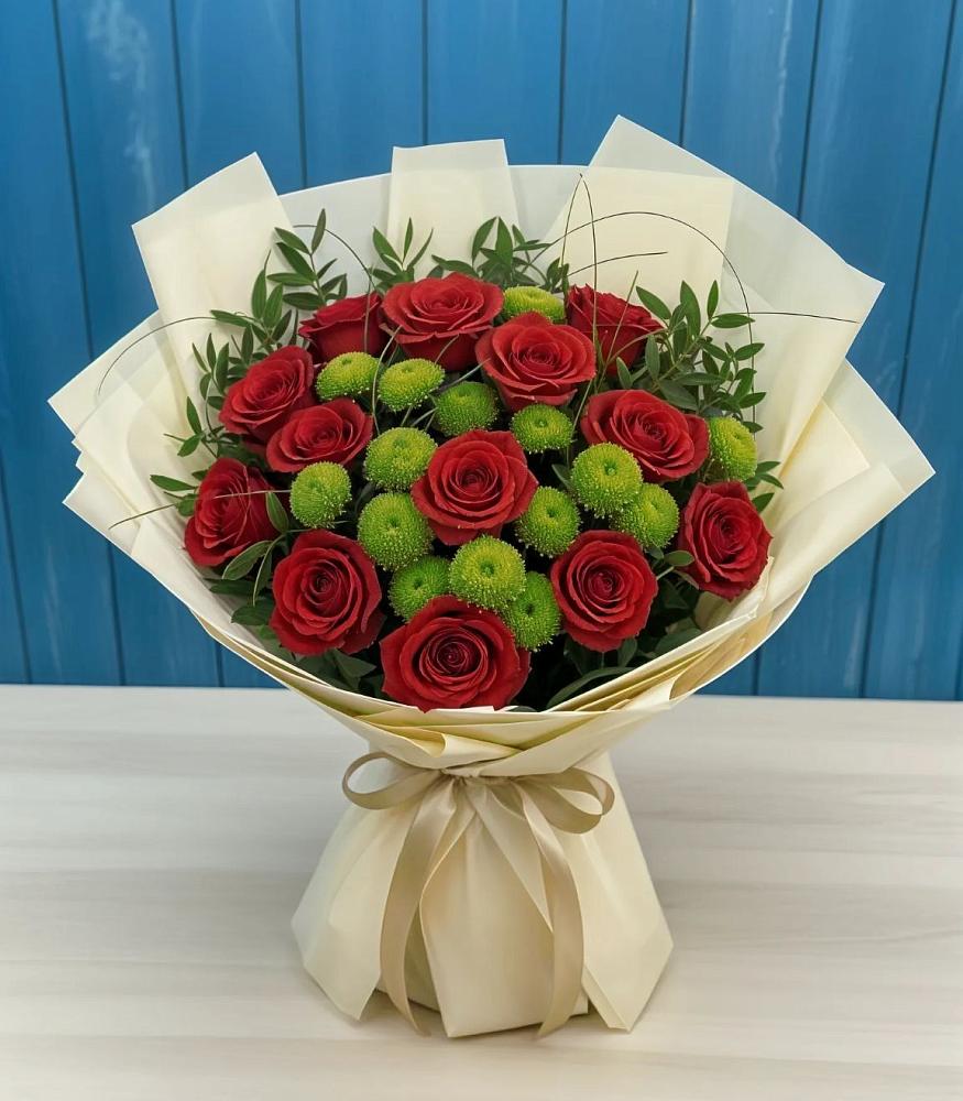 Букет цветов из: Розы и Хризантемы в Котляревской